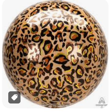 ORBZ AND SHAPE BALLOONS: 15" Marbelized Orbz Cheetah print - Special Surprise Events