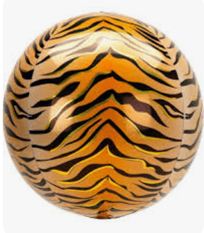 ORBZ AND SHAPE BALLOONS: 15" Marbelized Orbz Tiger print - Special Surprise Events