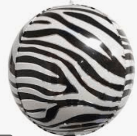 ORBZ AND SHAPE BALLOONS: 15" Marbelized Orbz Zebra print - Special Surprise Events