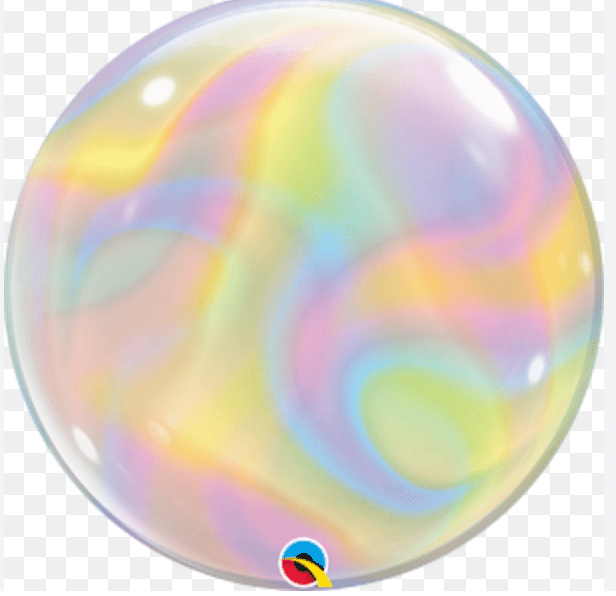 ORBZ BUBBLE AND SHAPE BALLOONS: 22" Bubble Balloon with Iridescent Swirls Print - Special Surprise Events