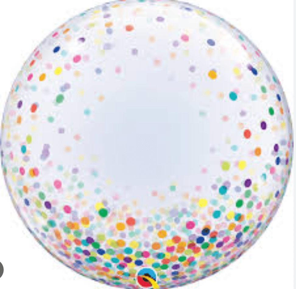 ORBZ BUBBLE AND SHAPE BALLOONS: 24" Deco Bubble Confetti Dots Print - Special Surprise Events