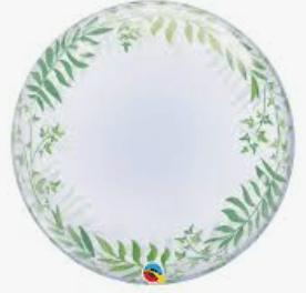 ORBZ, BUBBLE AND SHAPE BALLOONS: 24" Deco Bubble Elegant Greenery print - Special Surprise Events