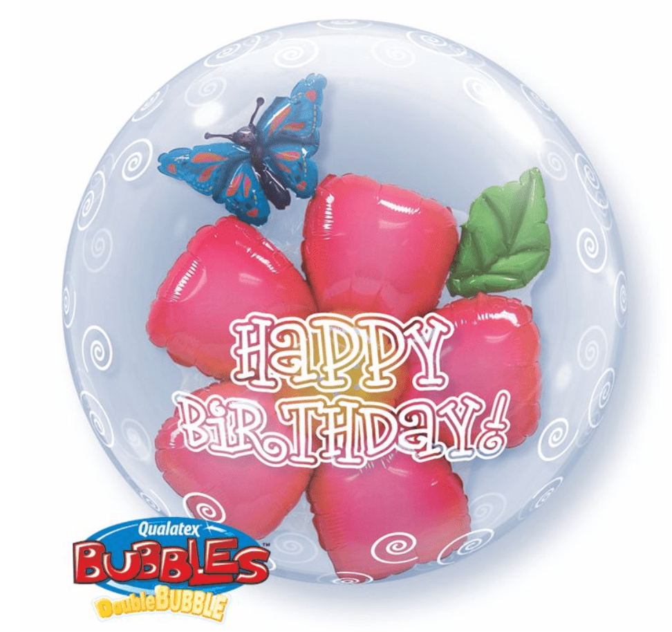 SPECIAL OCCASION BOUQUETS: 24" Double Bubble Happy Birthday Balloon - Special Surprise Events