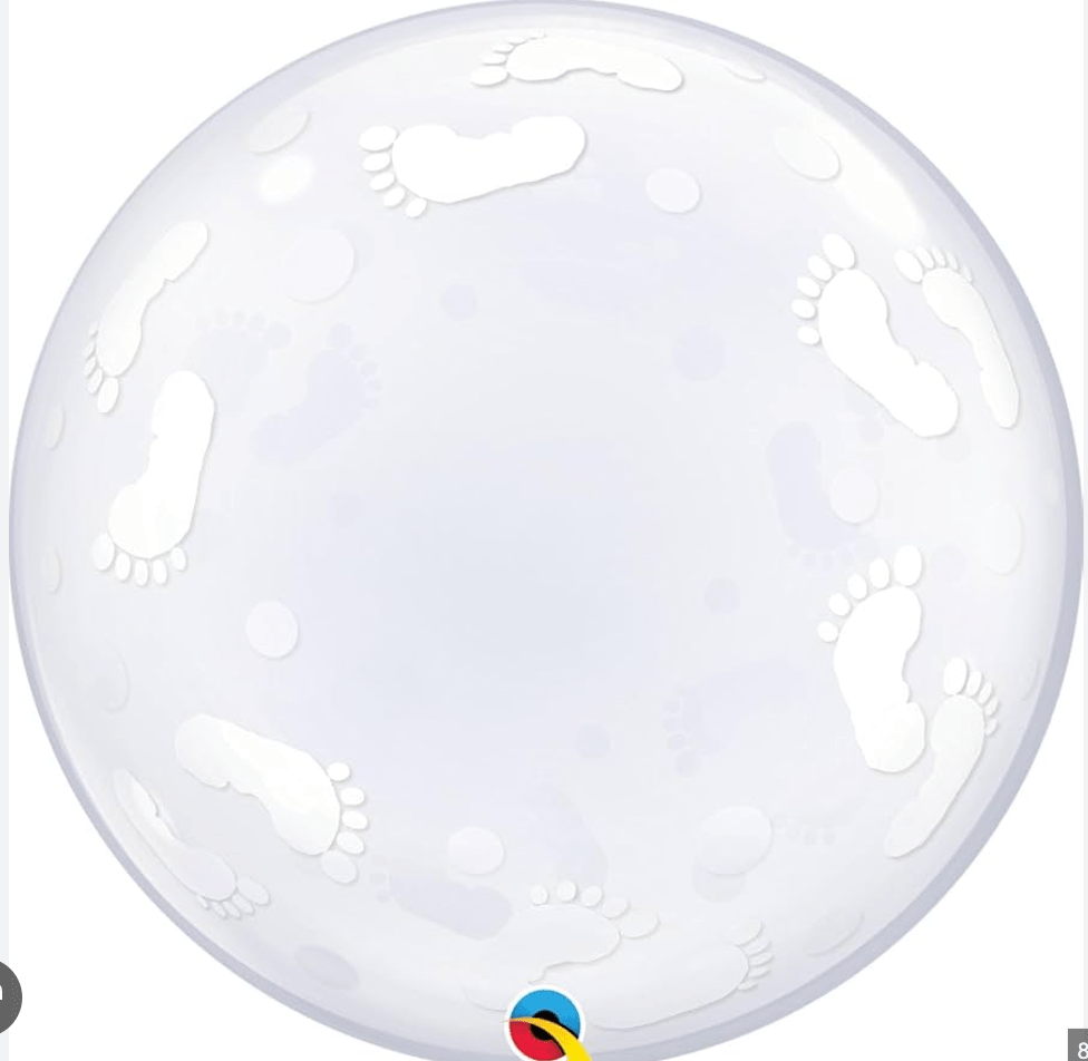 ORBZ AND SHAPE BALLOONS: 24" Deco Bubble Baby Footprints - Special Surprise Events