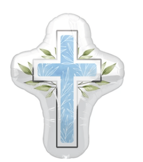 RELIGIOUS DECOR: 28" My First Communion Blue Cross balloon - Special Surprise Events