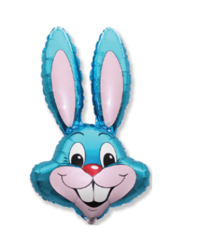 EASTER BOUQUETS: 35" Easter Bunny Supershape balloon Head Blue - Special Surprise Events