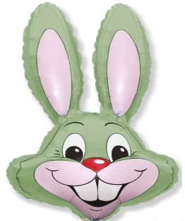 EASTER BOUQUETS: 35" Easter Bunny Supershape balloon Head Mint Green - Special Surprise Events