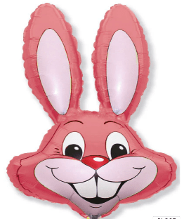 EASTER BOUQUETS: 35" Easter Bunny Supershape balloon Head Pastel Red - Special Surprise Events
