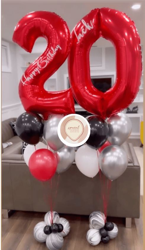 NUMBERS AND LETTERS: Stacked Double Number Balloons - Special Surprise Events