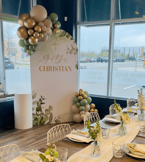 RELIGIOUS DECOR: Confirmation Balloon Backdrop - Special Surprise Events