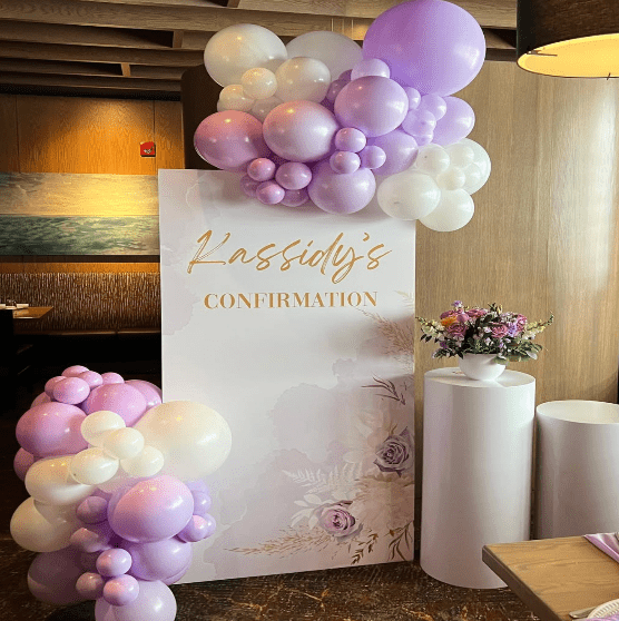 RELIGIOUS DECOR: Confirmation Balloon Backdrop - Special Surprise Events