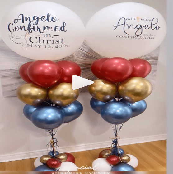RELIGIOUS DECOR: Jumbo Confirmation Balloon Arrangements - Special Surprise Events