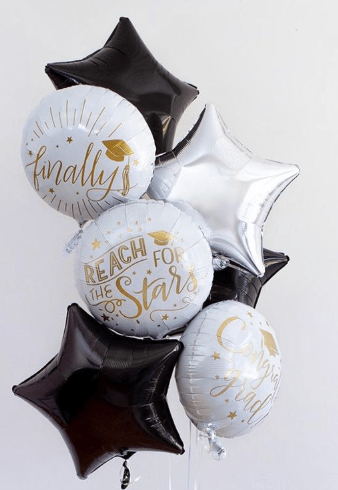 SPECIAL OCCASION BOUQUETS: Grad Balloon Bouquet Reach for the Stars - Special Surprise Events