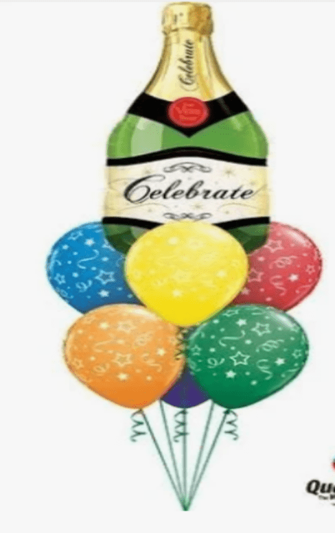 SPECIAL OCCASION BOUQUETS: Champagne Delight Balloon Bouquet - Special Surprise Events