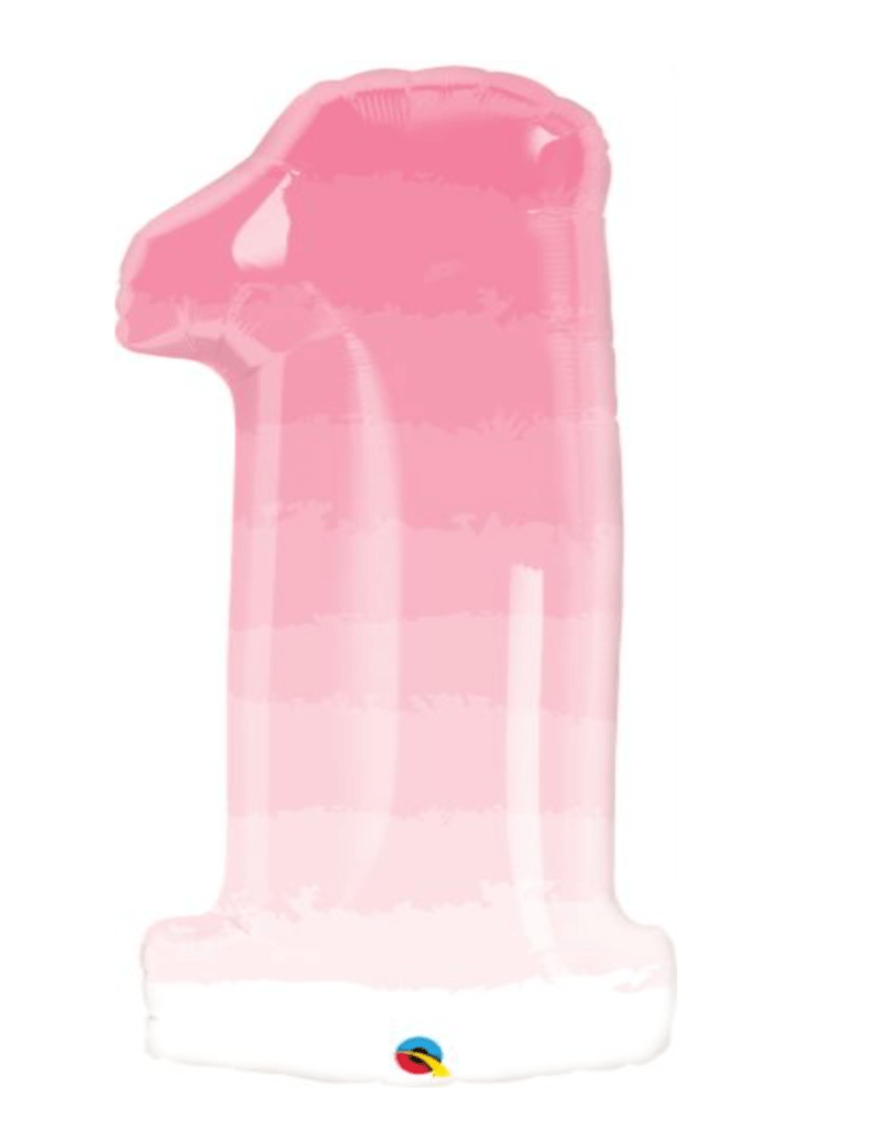 NUMBERS AND LETTERS: 34" Pink Ombre #1 Foil balloon - Special Surprise Events