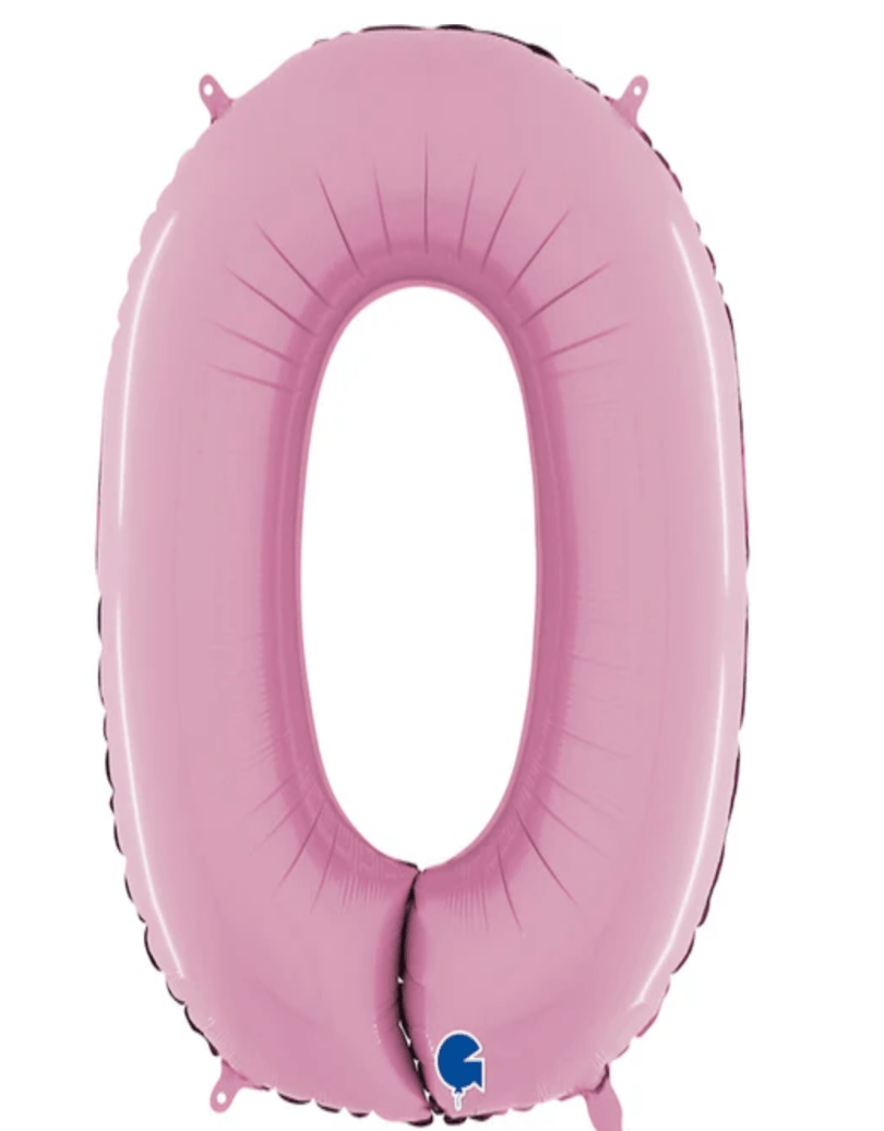 NUMBERS AND LETTERS: 34" Pastel Pink 0 Foil balloon - Special Surprise Events