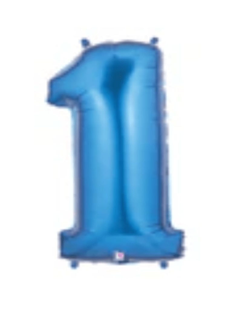 NUMBERS AND LETTERS: 34" Blue Supershape #1 balloon - Special Surprise Events