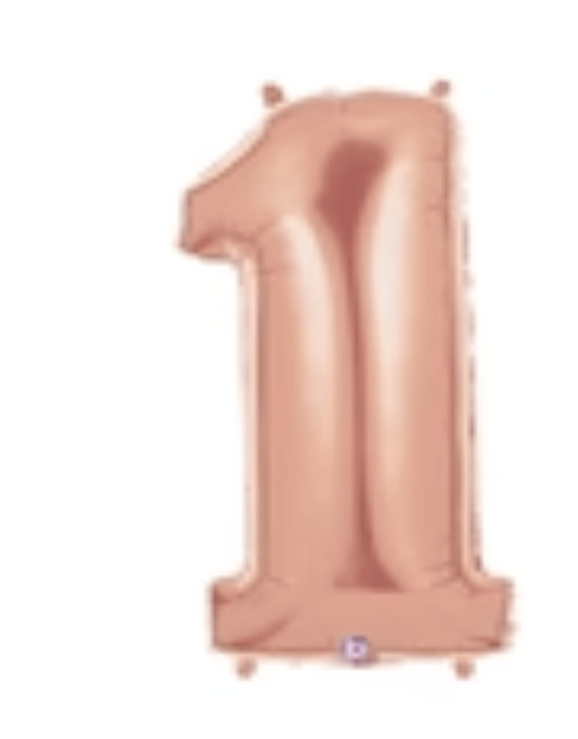 NUMBERS AND LETTERS: 34" Rose Gold Number 1 balloon - Special Surprise Events