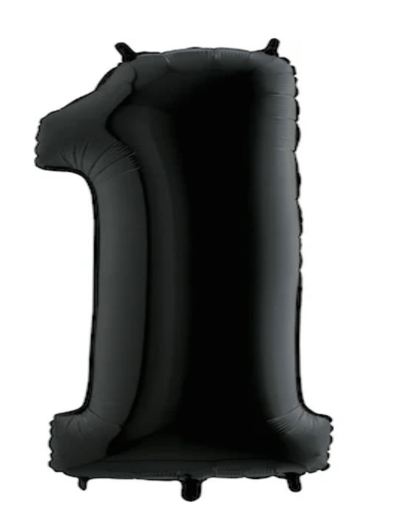 NUMBERS AND LETTERS: 40" Black Number 1 balloon - Special Surprise Events