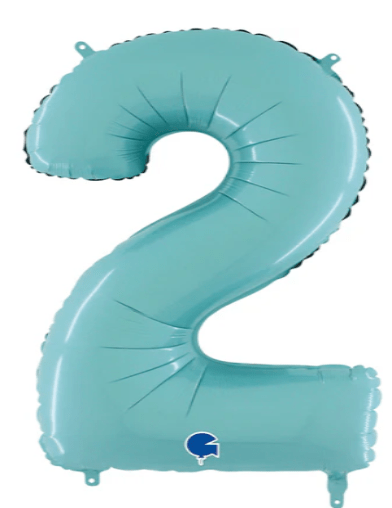NUMBERS AND LETTERS: 34" Pastel Number 2 balloon - Special Surprise Events