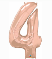 NUMBERS AND LETTERS: 34" Rose Gold Number 4 balloon - Special Surprise Events