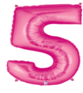 NUMBERS AND LETTERS: 40" PINK Number 5 balloon - Special Surprise Events