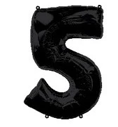 NUMBERS AND LETTERS: 34" Black Number 5 balloon - Special Surprise Events