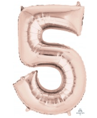 NUMBERS AND LETTERS: 34" Pink Number 5 balloon - Special Surprise Events