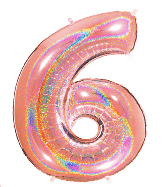NUMBERS AND LETTERS: 40"Glitter Rose Gold Number 6 balloon - Special Surprise Events