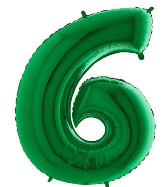 NUMBERS AND LETTERS: 40" Green 6 balloon - Special Surprise Events