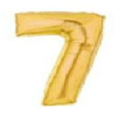 NUMBERS AND LETTERS: 26" Gold 7 balloons - Special Surprise Events