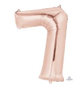 NUMBERS AND LETTERS: 34" Pink 7 balloon - Special Surprise Events