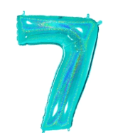 NUMBERS AND LETTERS: 40" Glitter Tiffany #7 balloon - Special Surprise Events