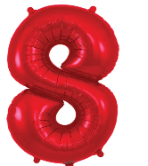 NUMBERS AND LETTERS: 34" Red #8 balloon - Special Surprise Events