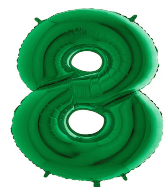 NUMBERS AND LETTERS: 40" Green #8 balloon - Special Surprise Events