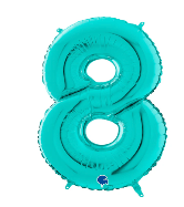 NUMBERS AND LETTERS: 40" Turquoise Green #8 balloon - Special Surprise Events