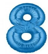 NUMBERS AND LETTERS: 34" Blue #8 balloon - Special Surprise Events