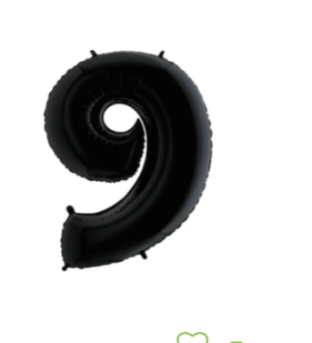 NUMBERS AND LETTERS: 40" Black #9 balloon - Special Surprise Events