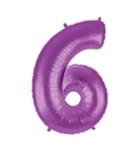 NUMBERS AND LETTERS: 34" Purple Number 6 balloon - Special Surprise Events