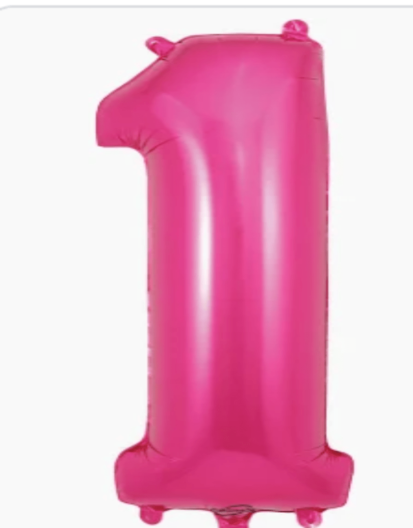 NUMBERS AND LETTERS: 40" Hot Pink Number 1 balloon - Special Surprise Events