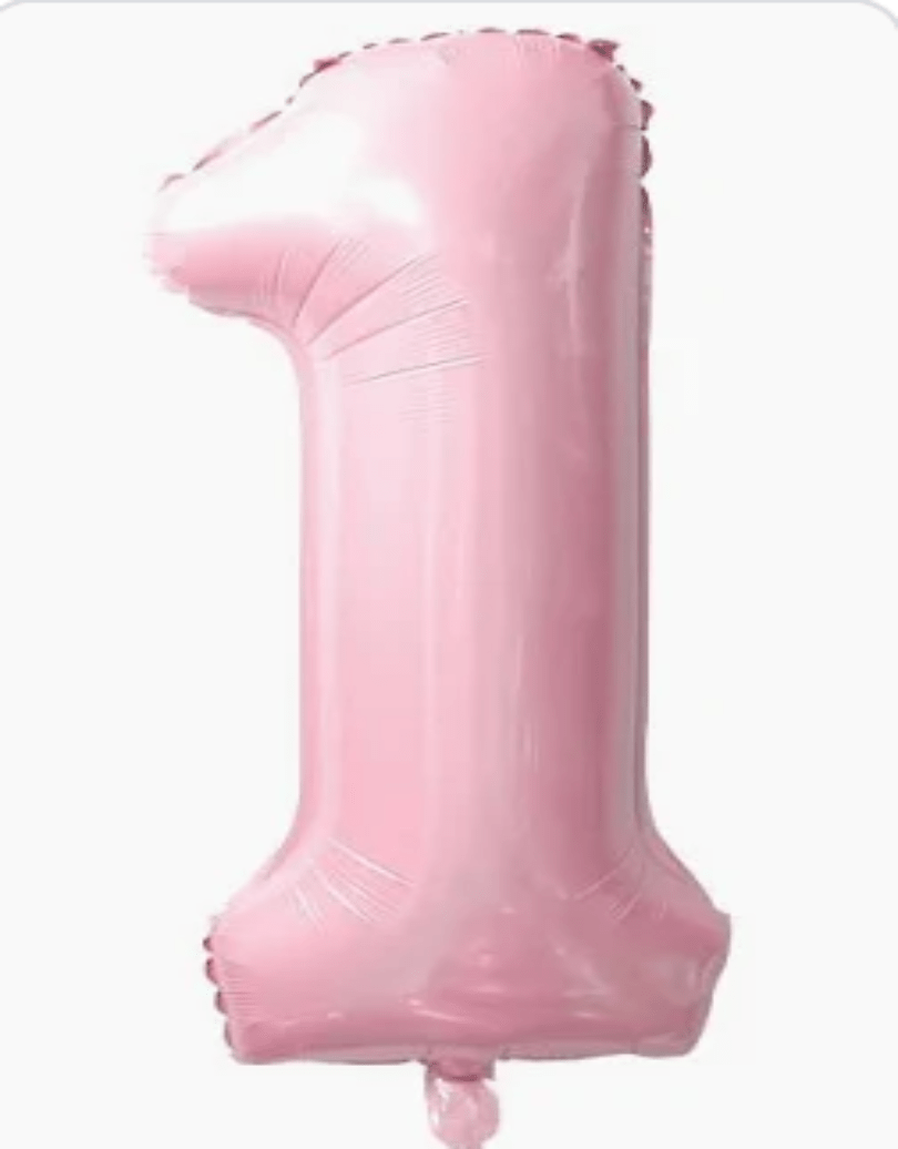 NUMBERS AND LETTERS: 34" Pastel Pink Number 1 balloon - Special Surprise Events