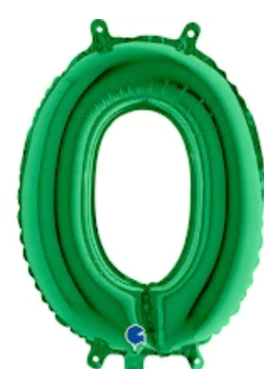 NUMBERS AND LETTERS: 34" Green 0 balloon - Special Surprise Events
