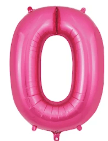 NUMBERS AND LETTERS: 34" Hot Pink 0 Foil balloon - Special Surprise Events