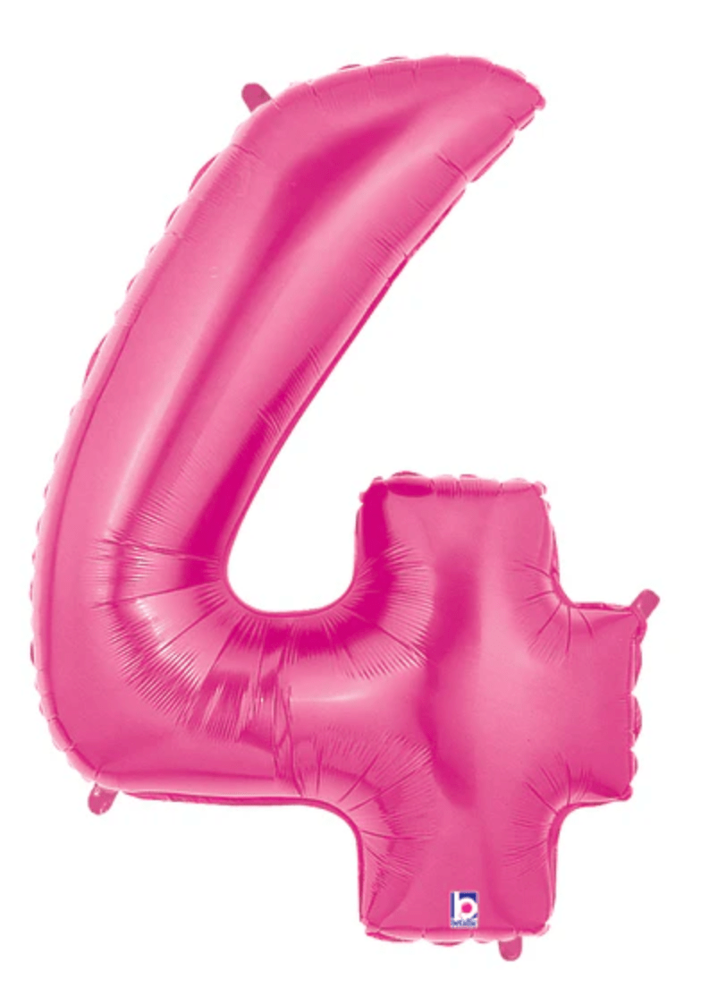 NUMBERS AND LETTERS: 34" Hot Pink Number 4 balloon - Special Surprise Events