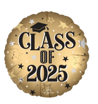 SPECIAL OCCASION BOUQUETS: Class of 2025 gold foil balloon - Special Surprise Events