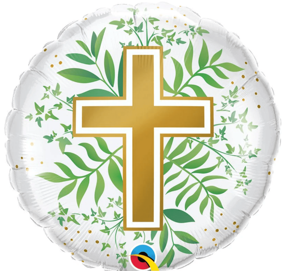 RELIGIOUS DECOR: 18" Gold Cross Foil balloon - Special Surprise Events