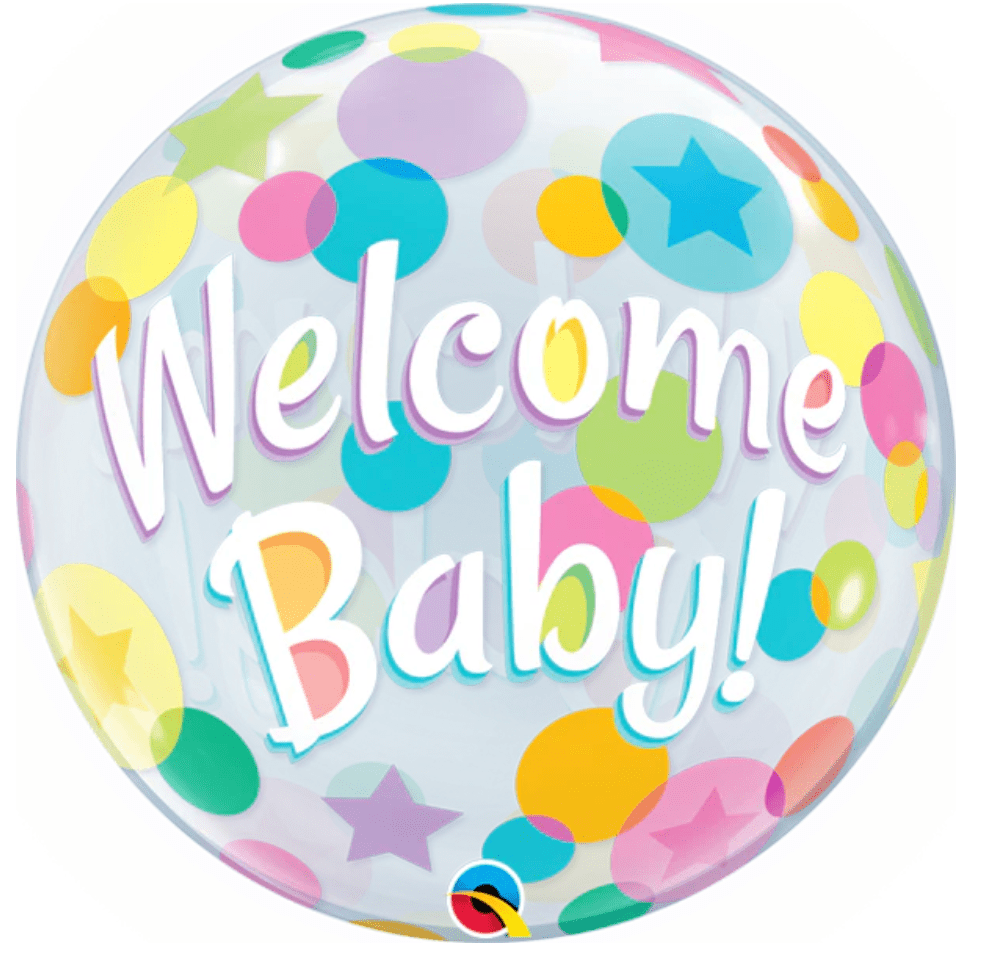 SPECIAL OCCASION BOUQUETS: 18" Bubble Welcome Baby balloon - Special Surprise Events