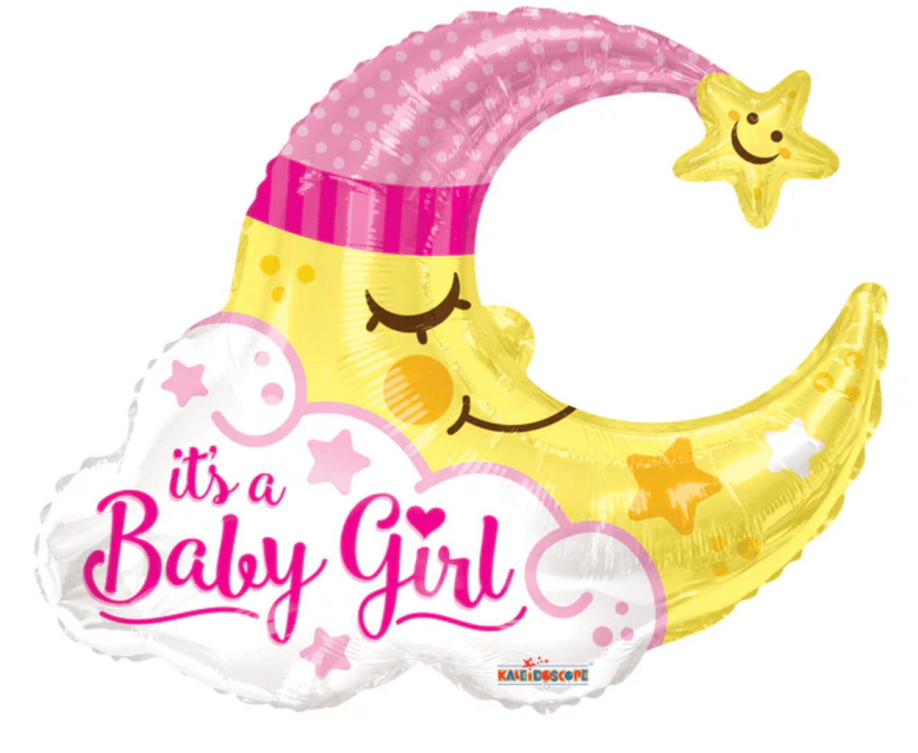 SPECIAL OCCASION BOUQUETS: 36" It's a Baby Girl Half Moon Foil balloon - Special Surprise Events