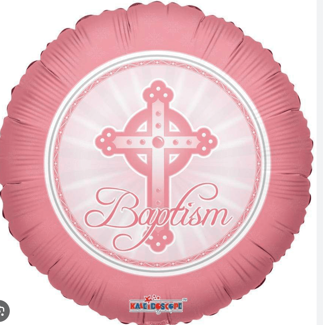 RELIGIOUS DECOR: 18" Pink Baptism balloon - Special Surprise Events