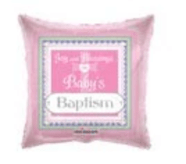 RELIGIOUS DECOR: 18" Pink Joy and Blessings Square Foil balloon - Special Surprise Events